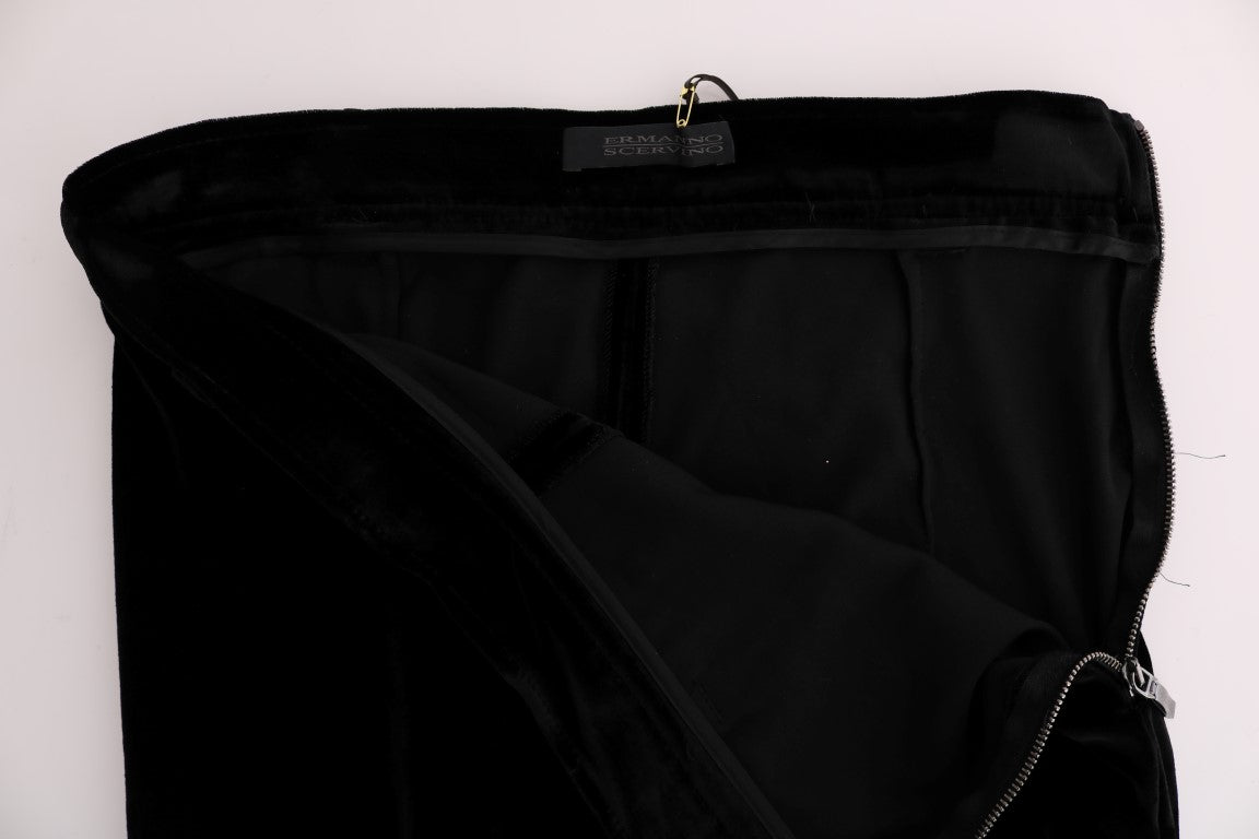 Ermanno Scervino Black Velvet Slim Fit Pants - ClickThatClicks 