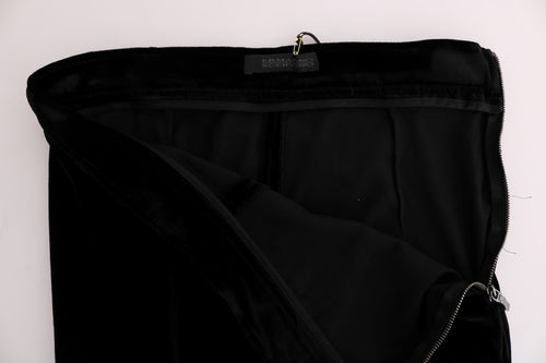 Ermanno Scervino Black Velvet Slim Fit Pants - ClickThatClicks 