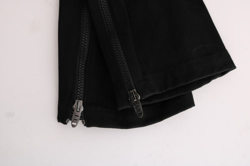 Ermanno Scervino Black Cotton Slim Fit Casual Pants - ClickThatClicks 