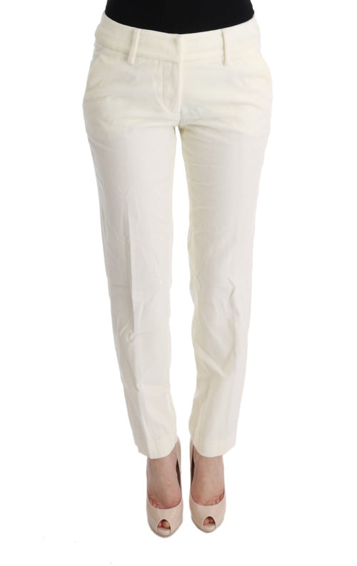 Ermanno Scervino White Cotton Regular Fit Casual Pants - ClickThatClicks 
