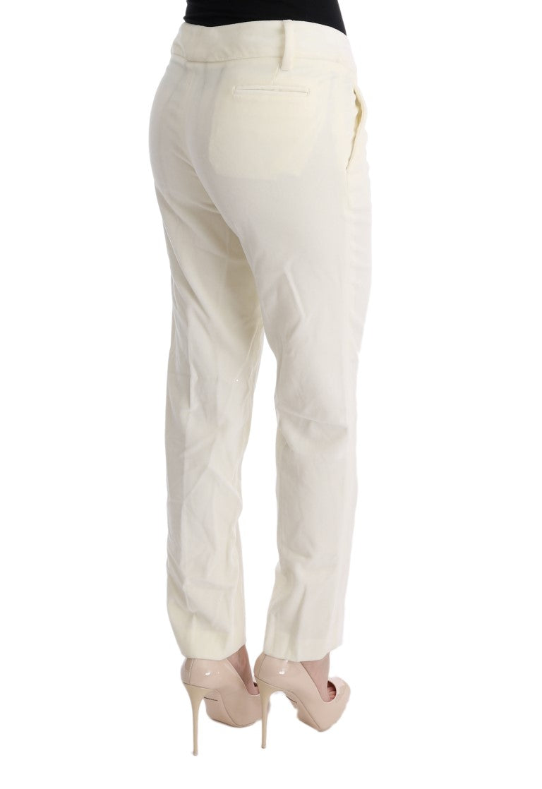 Ermanno Scervino White Cotton Regular Fit Casual Pants - ClickThatClicks 