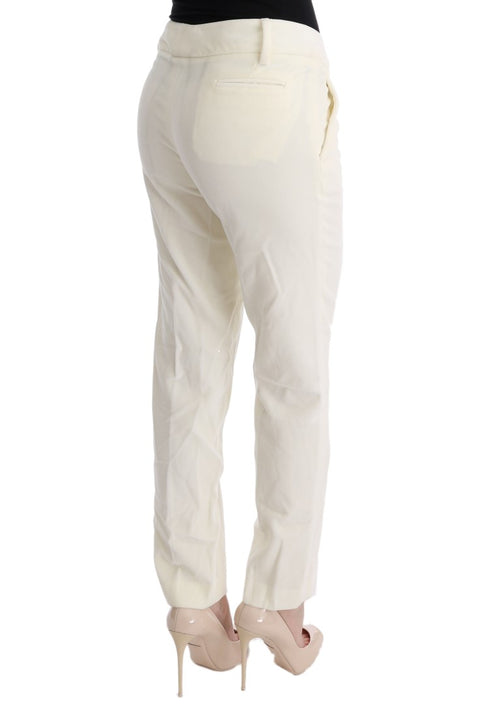 Ermanno Scervino White Cotton Regular Fit Casual Pants - ClickThatClicks 