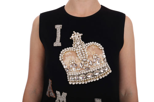 Dolce & Gabbana Black I AM A PRINCESS Crystal Shift Dress - ClickThatClicks 