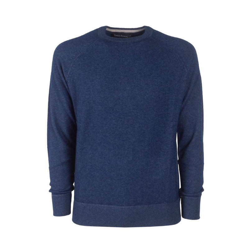 Emilio Romanelli Blue Cashmere Men Sweater