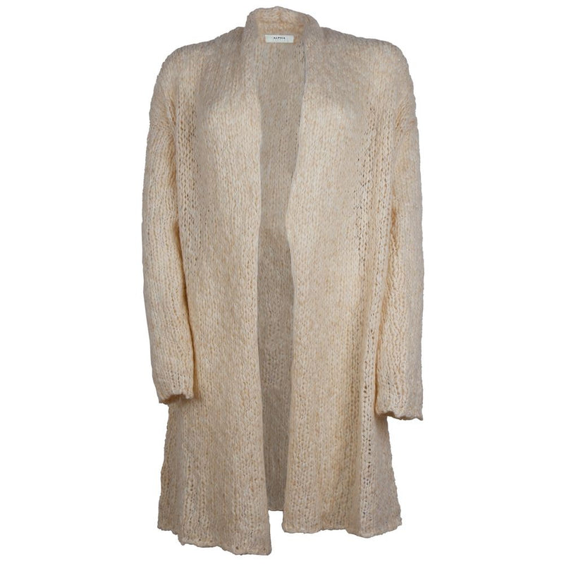 Alpha Studio Beige Alpaca Wool Women Dress