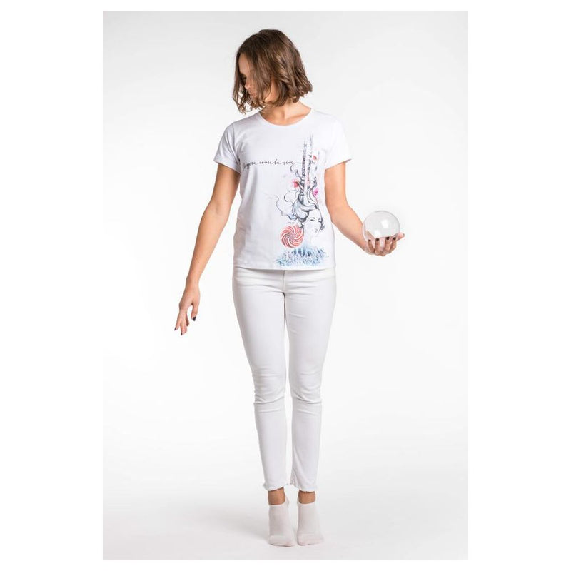 A.Tratti White Viscose T-Shirt