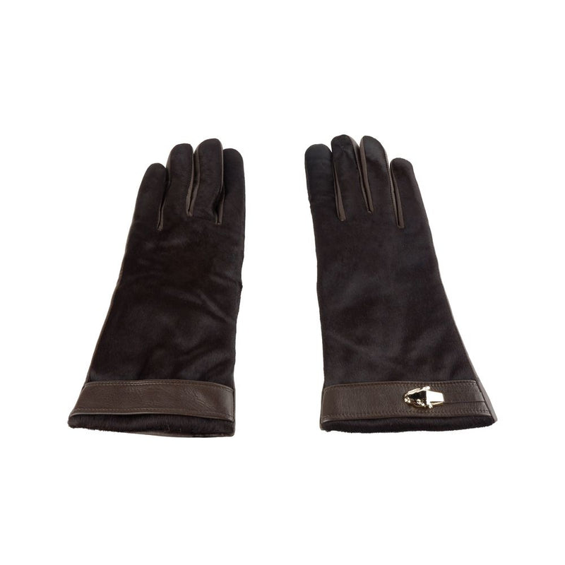 Cavalli Class Brown Cowhide Women Glove