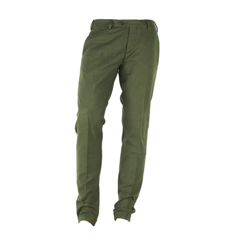 Made in Italy Green Cotton Men Pant