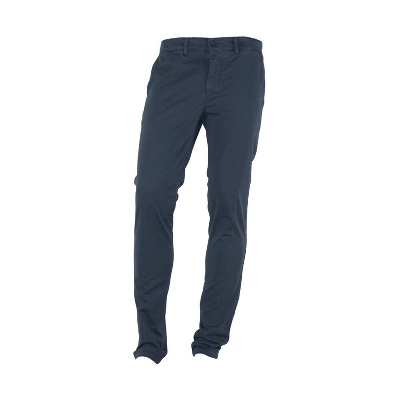 Made in Italy Blue Cotton Men Pant