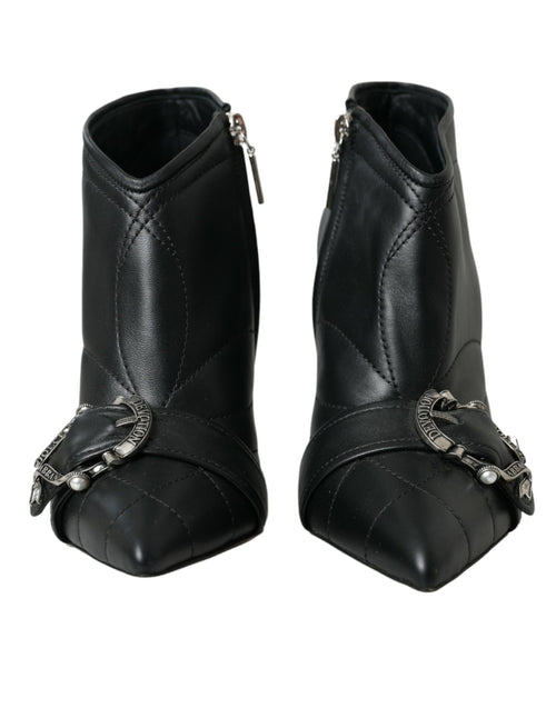 Dolce & Gabbana Black Devotion Quilted Buckled Boots Shoes - ClickThatClicks 