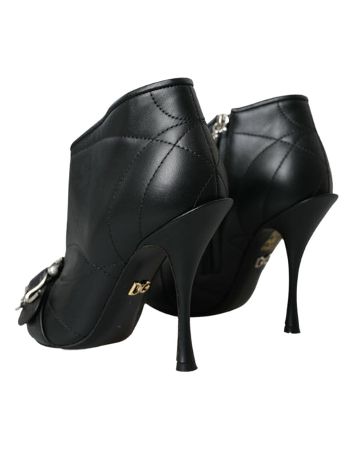 Dolce & Gabbana Black Devotion Quilted Buckled Boots Shoes - ClickThatClicks 
