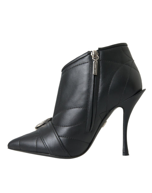 Dolce & Gabbana Black Devotion Quilted Buckled Boots Shoes - ClickThatClicks 