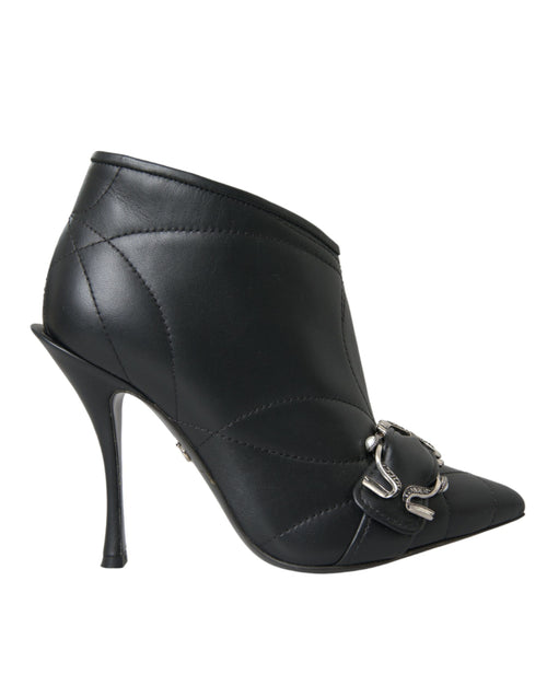 Dolce & Gabbana Black Devotion Quilted Buckled Boots Shoes - ClickThatClicks 