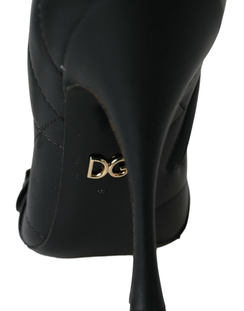 Dolce & Gabbana Black Devotion Quilted Buckled Boots Shoes - ClickThatClicks 