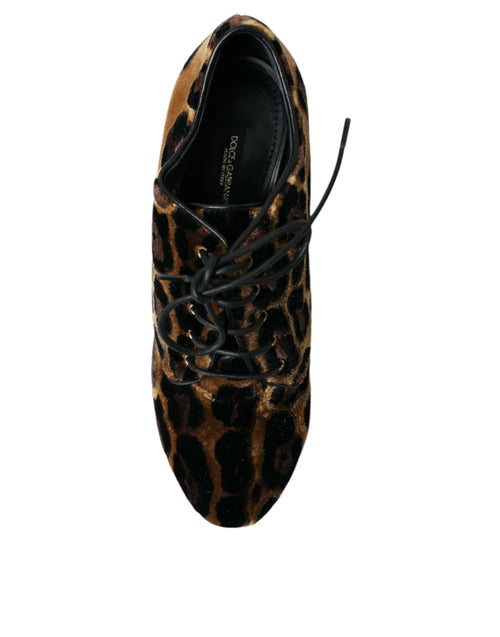 Dolce & Gabbana Brown Leopard Hair Lace Up Booties Shoes - ClickThatClicks 