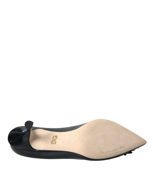 Dolce & Gabbana Black Leather BOOM Patch Heels Pumps Shoes - ClickThatClicks 