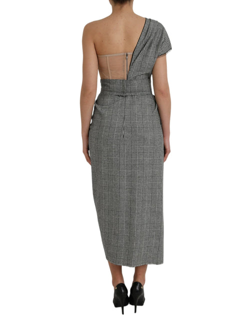 Dolce & Gabbana Gray Beige Layered One Shoulder Maxi Dress - ClickThatClicks 