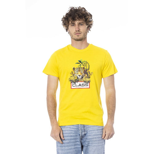 Cavalli Class Yellow Cotton Men T-Shirt - ClickThatClicks 