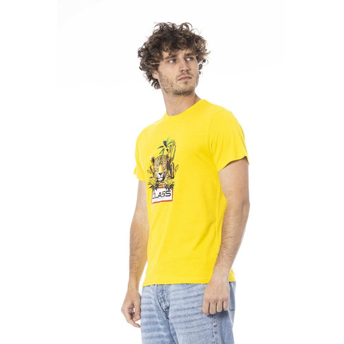 Cavalli Class Yellow Cotton Men T-Shirt - ClickThatClicks 