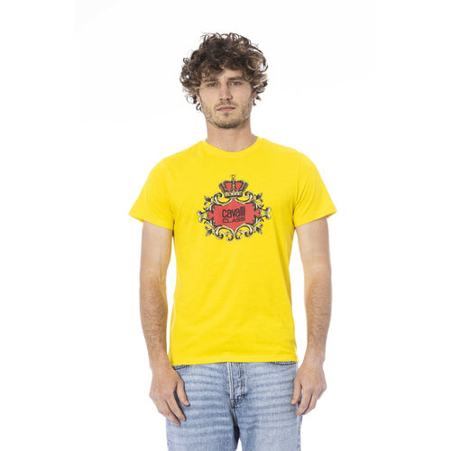 Cavalli Class Yellow Cotton Men T-Shirt - ClickThatClicks 