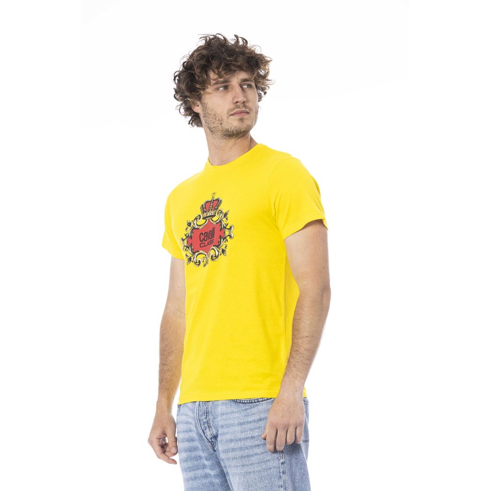 Cavalli Class Yellow Cotton Men T-Shirt - ClickThatClicks 