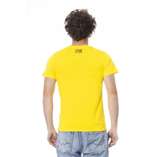 Cavalli Class Yellow Cotton Men T-Shirt - ClickThatClicks 