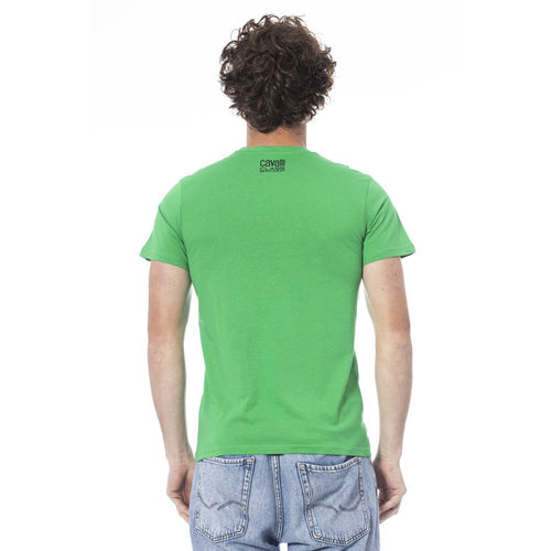 Cavalli Class Green Cotton Men T-Shirt - ClickThatClicks 