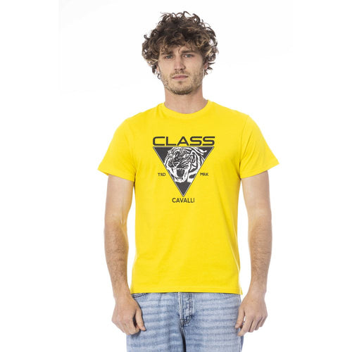Cavalli Class Yellow Cotton Men T-Shirt - ClickThatClicks 