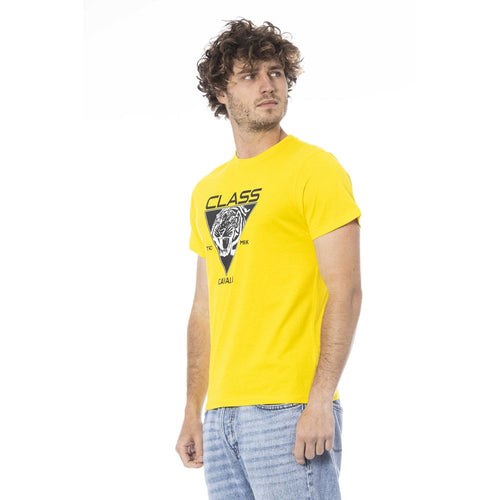 Cavalli Class Yellow Cotton Men T-Shirt - ClickThatClicks 