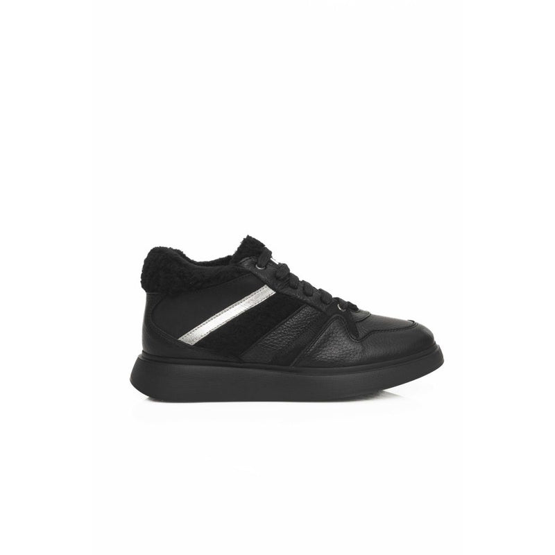 Cerruti 1881 Black Cowhide Women Platform Sneaker