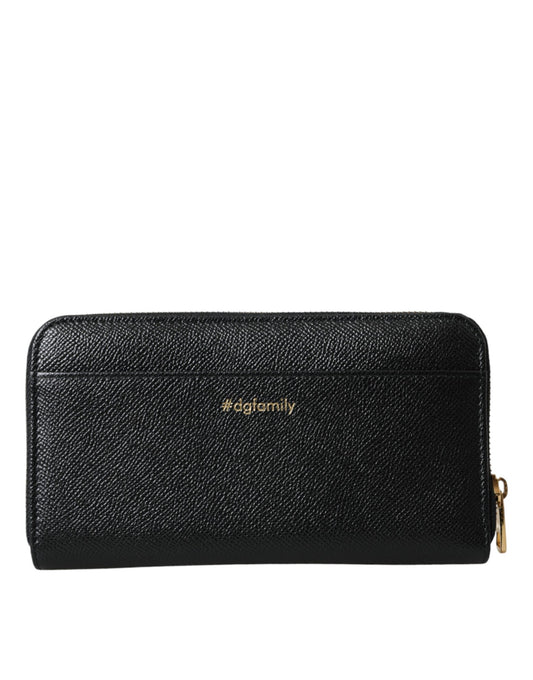 Dolce & Gabbana Black Blue Leather #DGFAMILY Zipper Continental Men Wallet - ClickThatClicks 