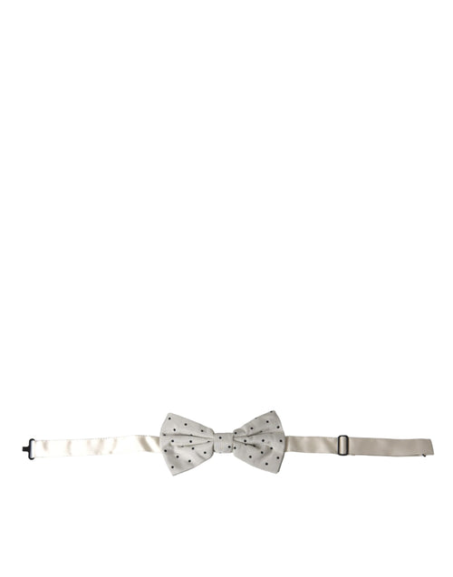 Dolce & Gabbana White Black Polka Dot Polyester Bow Tie Men - ClickThatClicks 