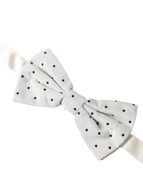Dolce & Gabbana White Black Polka Dot Polyester Bow Tie Men - ClickThatClicks 
