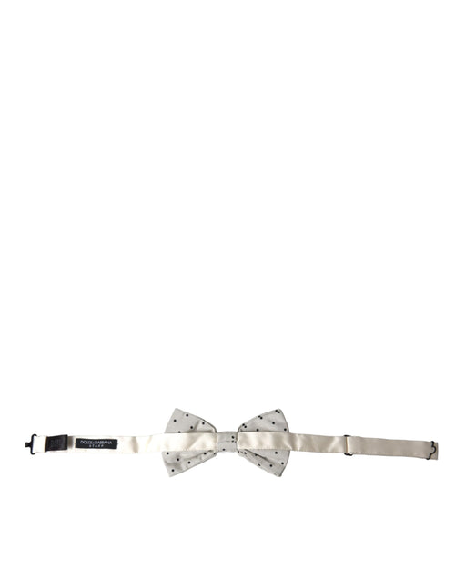 Dolce & Gabbana White Black Polka Dot Polyester Bow Tie Men - ClickThatClicks 