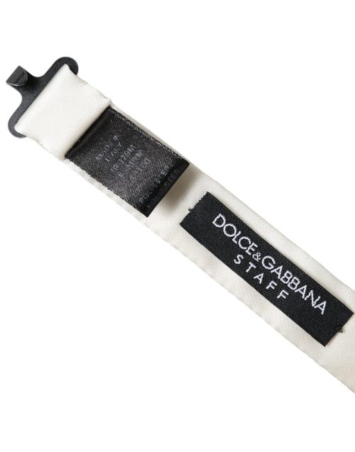 Dolce & Gabbana White Black Polka Dot Polyester Bow Tie Men - ClickThatClicks 