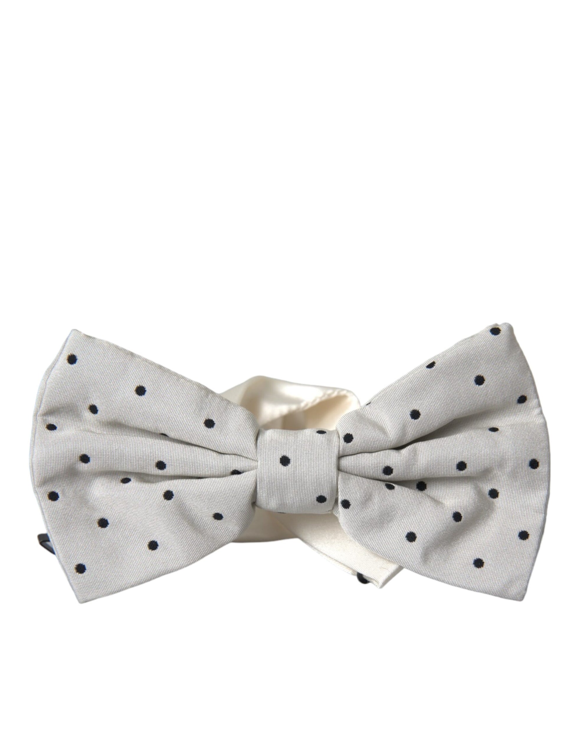 Dolce & Gabbana White Black Polka Dot Polyester Bow Tie Men - ClickThatClicks 