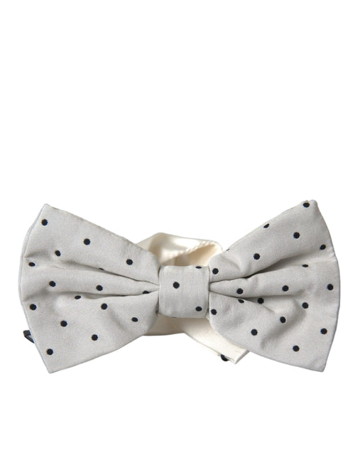 Dolce & Gabbana White Black Polka Dot Polyester Bow Tie Men - ClickThatClicks 