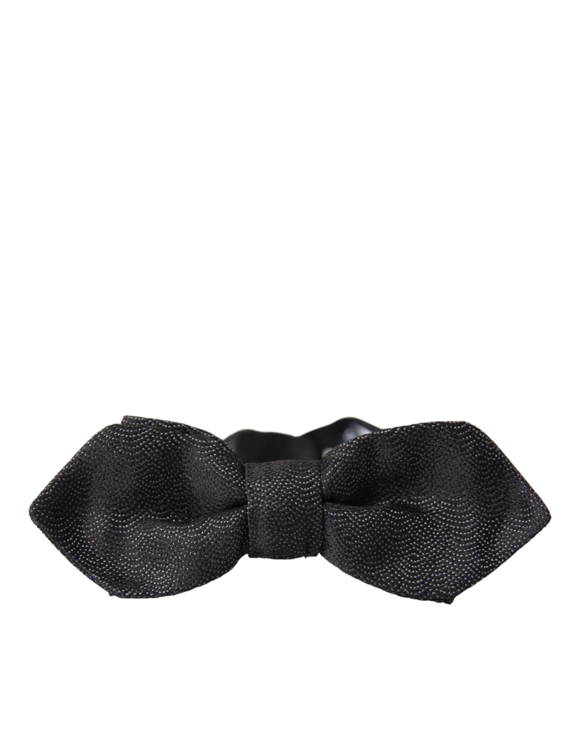 Dolce & Gabbana Black Silk Adjustable Neck Men Bow Tie - ClickThatClicks 