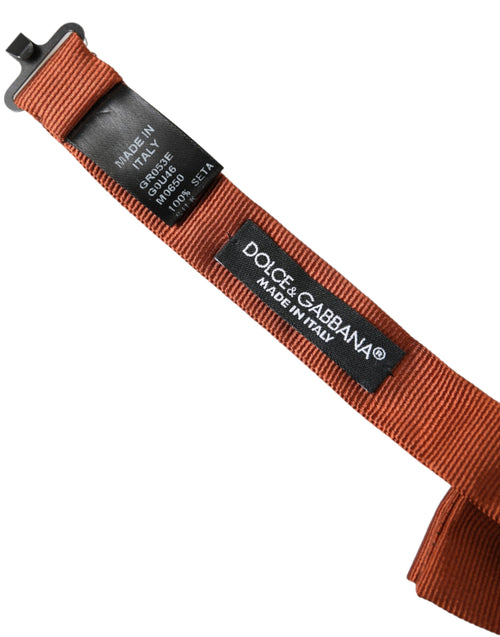 Dolce & Gabbana Brown Silk Adjustable Neck Men Bow Tie - ClickThatClicks 