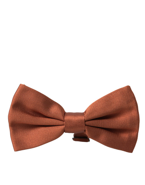 Dolce & Gabbana Brown Silk Adjustable Neck Men Bow Tie - ClickThatClicks 