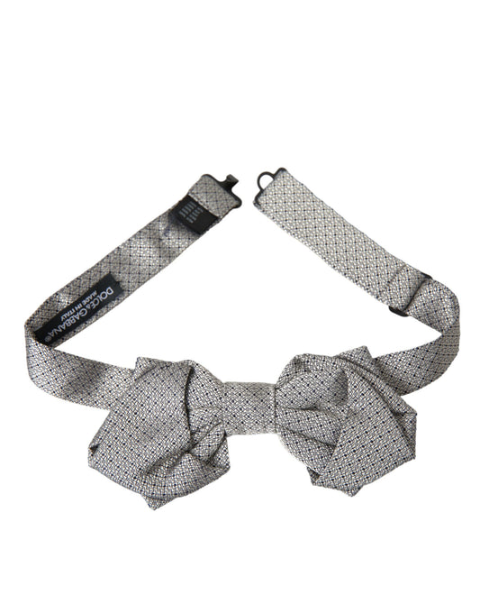 Dolce & Gabbana Gray Silk Adjustable Neck Men Bow Tie - ClickThatClicks 