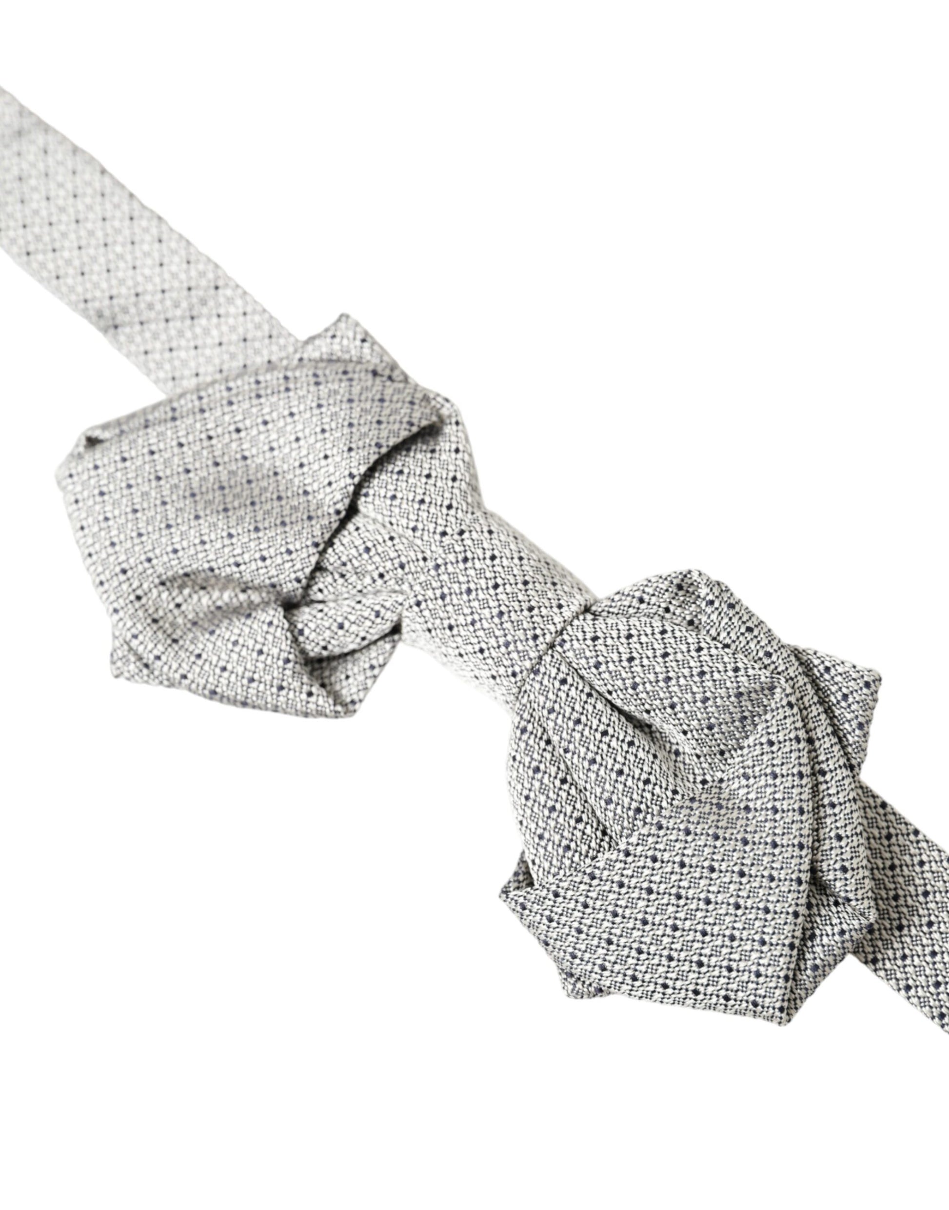 Dolce & Gabbana Gray Silk Adjustable Neck Men Bow Tie - ClickThatClicks 