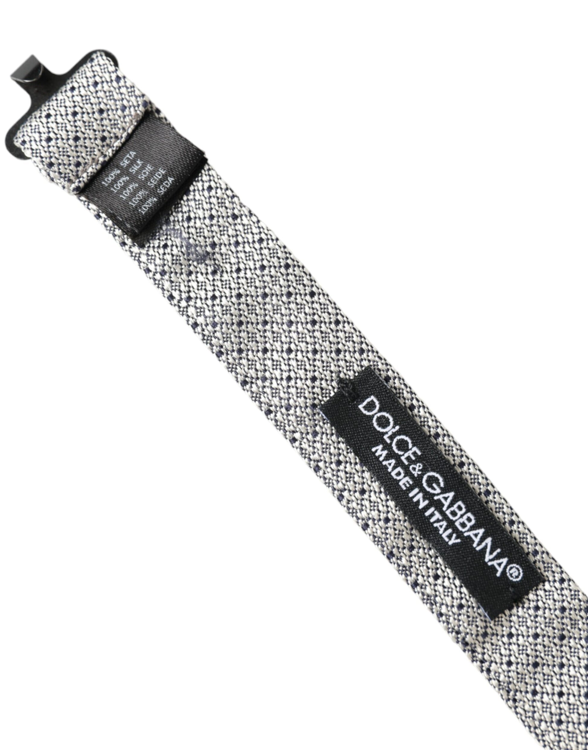 Dolce & Gabbana Gray Silk Adjustable Neck Men Bow Tie - ClickThatClicks 