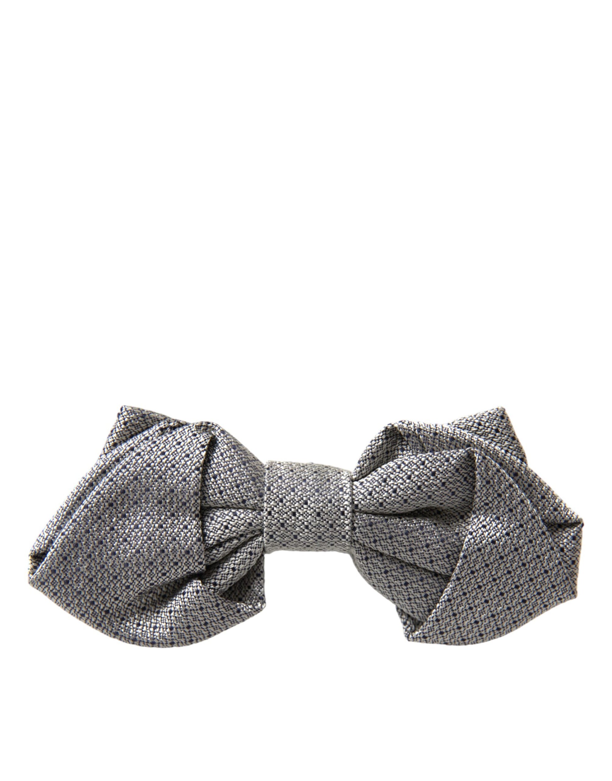 Dolce & Gabbana Gray Silk Adjustable Neck Men Bow Tie - ClickThatClicks 
