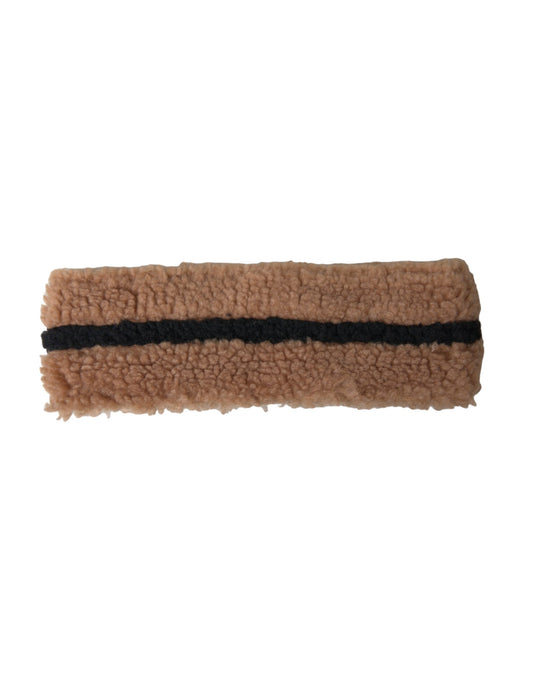 Dolce & Gabbana Brown Black Fleece Wool Head Band Hat Men - ClickThatClicks 