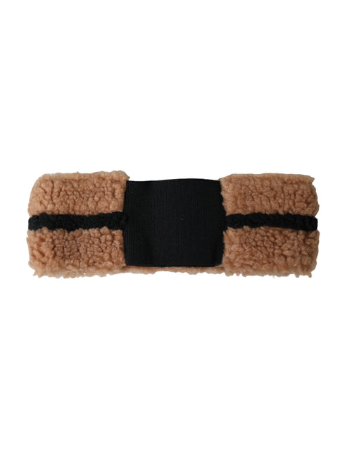 Dolce & Gabbana Brown Black Fleece Wool Head Band Hat Men - ClickThatClicks 