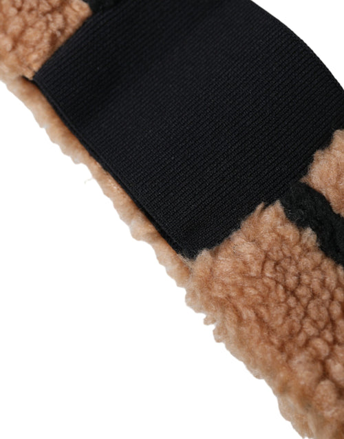 Dolce & Gabbana Brown Black Fleece Wool Head Band Hat Men - ClickThatClicks 