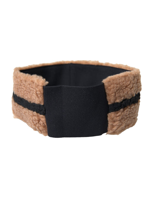 Dolce & Gabbana Brown Black Fleece Wool Head Band Hat Men - ClickThatClicks 
