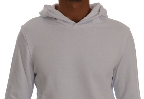 Daniele Alessandrini White Pullover Hodded Cotton Sweater - ClickThatClicks 