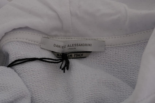 Daniele Alessandrini White Pullover Hodded Cotton Sweater - ClickThatClicks 